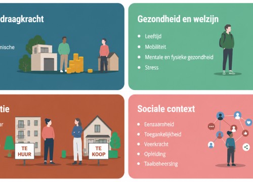 Overzicht van de vier categoriën en de onderwerpen per categorie die belangrijk zijn voor de kwetsbaarheid
